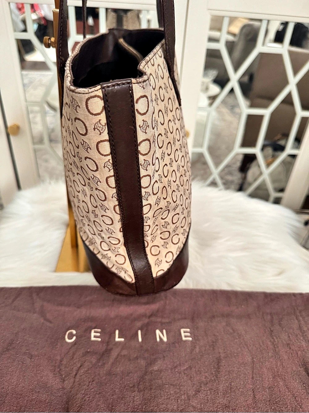 Celine Vintage Macadam Canvas Tote Bag - Picture 3 of 16